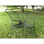 Hi-Line Gift Ltd. Butterfly Metal Garden Chair; Antique Black