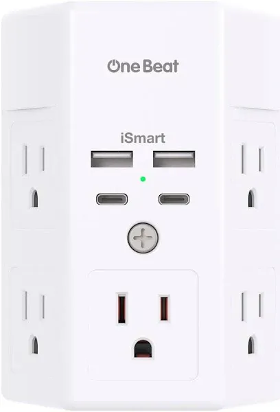 5 Outlet Extender Surge Protector Multi Plug Wall Adapter USB Charger Ports with