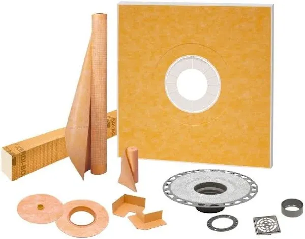 Kerdi-Shower-Kit 48 inch x 48 inch / PVC Stn Steel