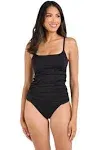 La Blanca Island Goddess Lingerie Strap Tankini Top Black / 4