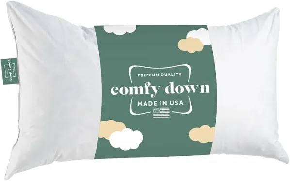 ComfyDown Down Toddler Pillow - European Goose Down 800 Fill Power - Made in USA