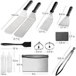 PIMBTPE Blackstone Griddle Accessories, 15pcs Grill Accessories Kit for Blackstone and Camp Chef, Grill Kit with Brush, Spatula, Tongs, Flat Top Grill