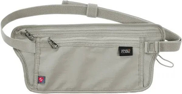 Lewis N. Clark Womens RFID Blocking Money Belt Travel Pouch Waist Stash, Taupe