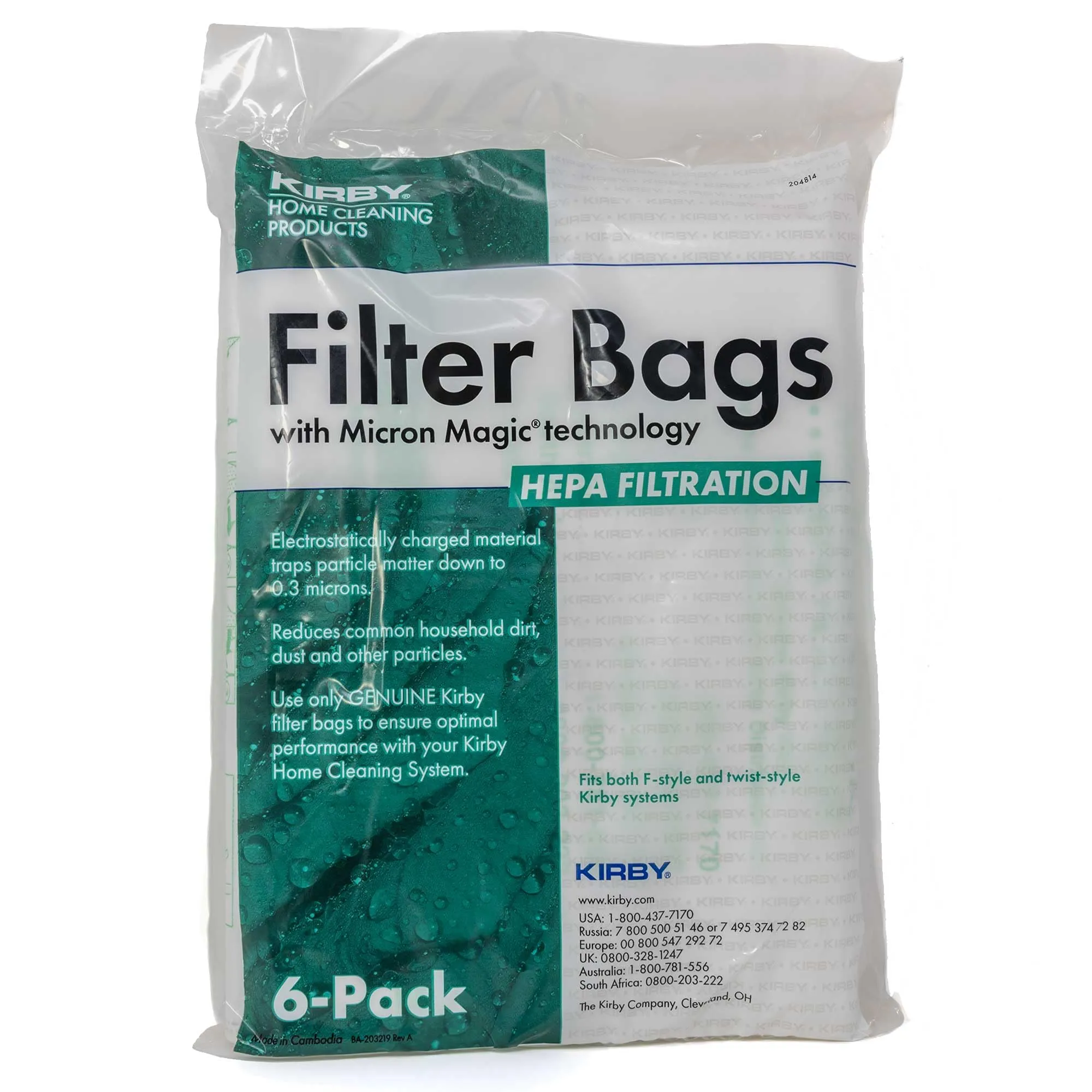 Kirby MicroAllergen Plus HEPA Filter Bags – 6 Pack