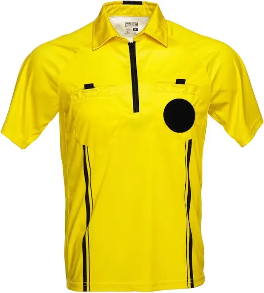 Murray Sporting Goods Pro-Style Soccer Referee Jersey - Short Sleeve | Officials Short Sleeve Soccer Referee Shirt (Yellow, Medium)