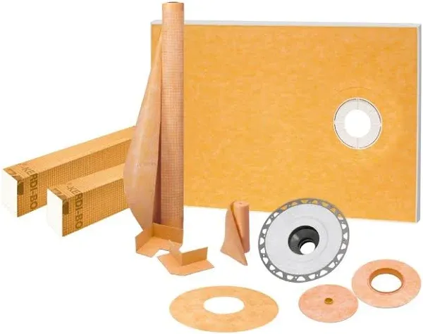 Kerdi-Shower-Kit 38" x 60" Offset PVC Flange 2"