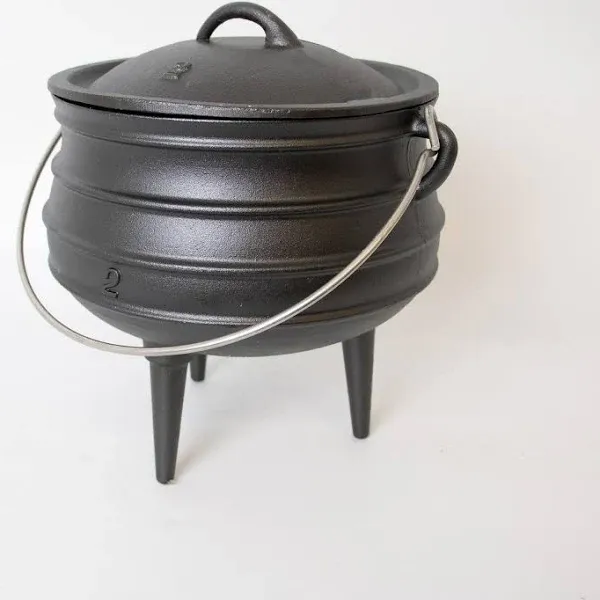 Lehman's Campfire Cooking Kettle Pot - Cast Iron Potje Dutch Oven with 3 Legs and Lid, 16 inch, 9 gallon