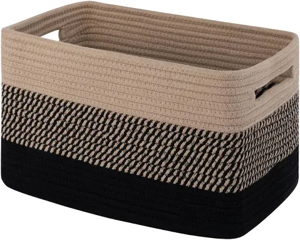 OIAHOMY Storage Basket, Storage Baskets For Shelves, Cotton Rope Baskets For Storage, Woven Basket For Toys,Towel Baskets - 14.8 9.8 8.8,Gradient