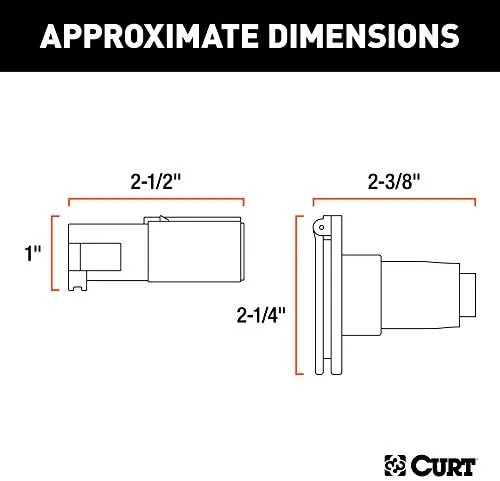 Curt 58671 4-Way Round Connector Plug & Socket