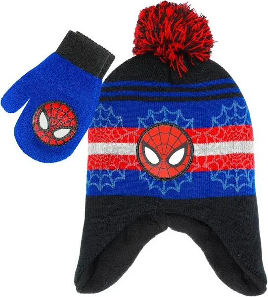 Marvel Spider-Man Toddler Winter Hat and Mittens Set