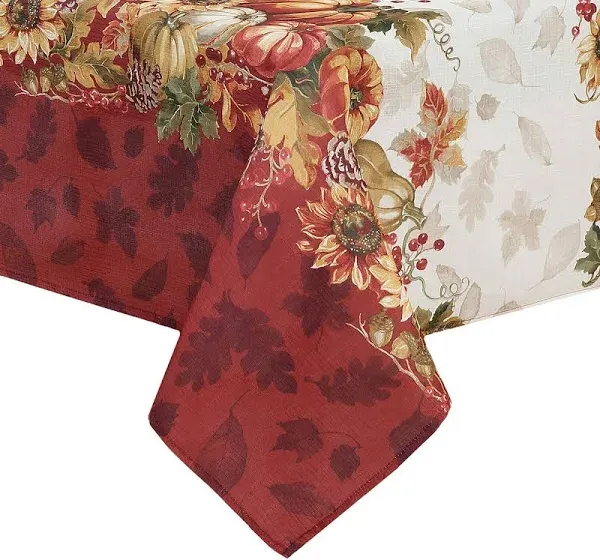 Home Fashions Square Polyester Swaying Leaves Bordered Fall, Seasonal and Hol...