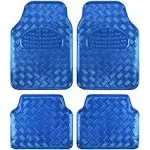 BDK Universal Fit 4-Piece Metallic Design Car Floor Mat -  Assorted Colors 