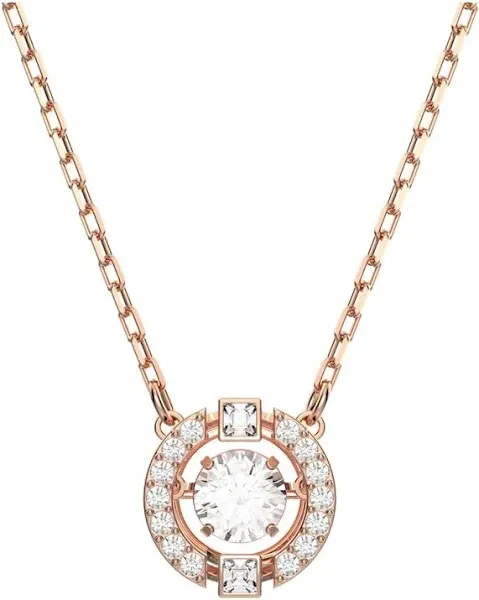 Swarovski Sparkling Dance Round Necklace in Rose Gold