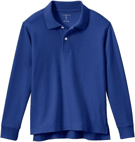 Kids 2-20 Lands' End School Uniform Long Sleeve Polo