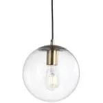 Jonathan Y Bleecker Metal/Glass Globe LED Pendant - Clear/Brass