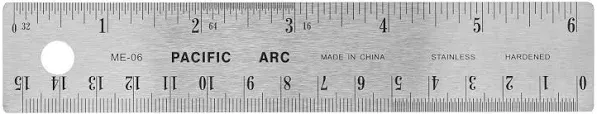 Pacific Arc Stainless Steel Ruler