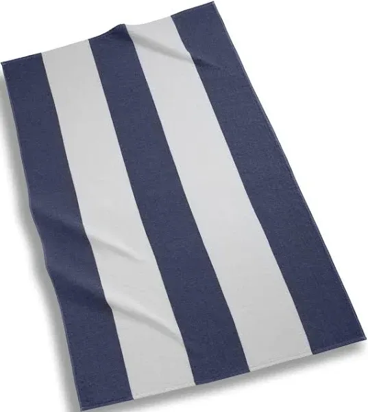 Kassatex Block Stripe Fouta Beach Towels - Indigo