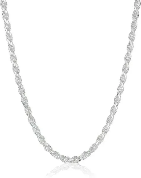 ATOP Diamond Cut 925 Sterling Silver Chain Rope Chain Italian Silver Necklace Chain for Women Men Super Shiny Durable 1.0mm 1.5mm 2.5mm Size 16,18, 20, 22, 24 Inches (1.5mm, 20 inches)