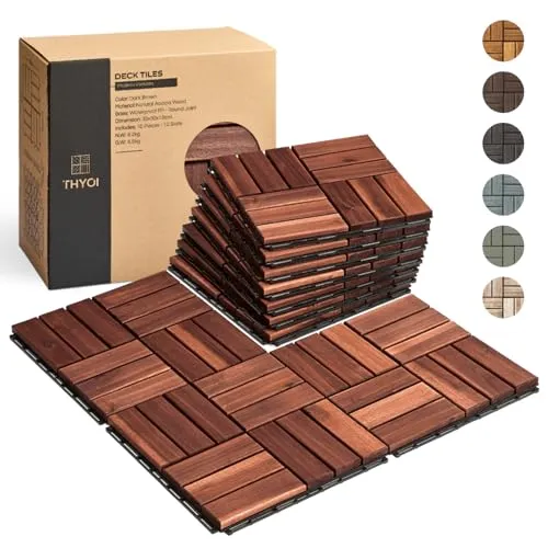 THYOI 10 Pcs Interlocking Deck Tiles