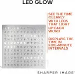 Sharper Image LED Light-Up Word Clock 7.75" Modern Design