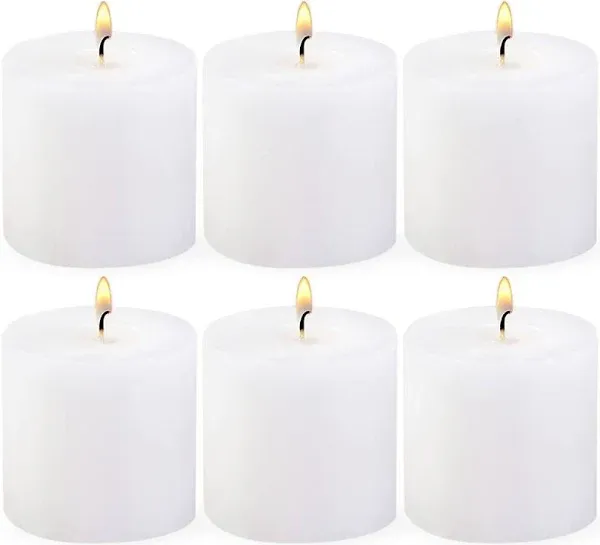 Stonebriar Collection Unscented Pillar Candles, White, 6-Pack, 3 in.