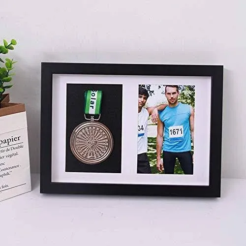  Frame to Display Medals,Sports Medal 3D Box Photo Frames,Picture Framing black