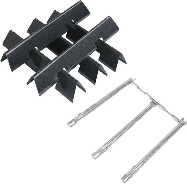 QuliMetal 69787 Grill Burner and 7636 Flavorizer Bars for Weber Spirit 300 and Spirit II 300 Series