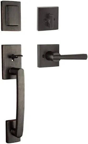 Baldwin 91800-043 Prestige Spyglass Single Cylinder Satin Nickel Door Handleset