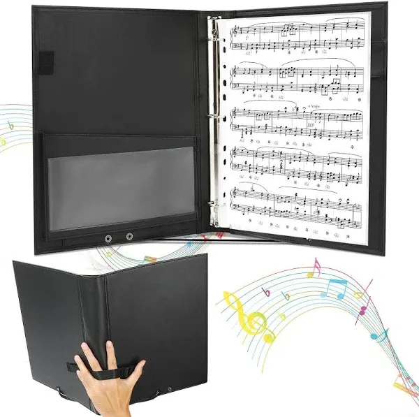 3 Ring Sheet Music Folders,Large 10.5&#034; x 13.5&#034; Choral Muisc Folder