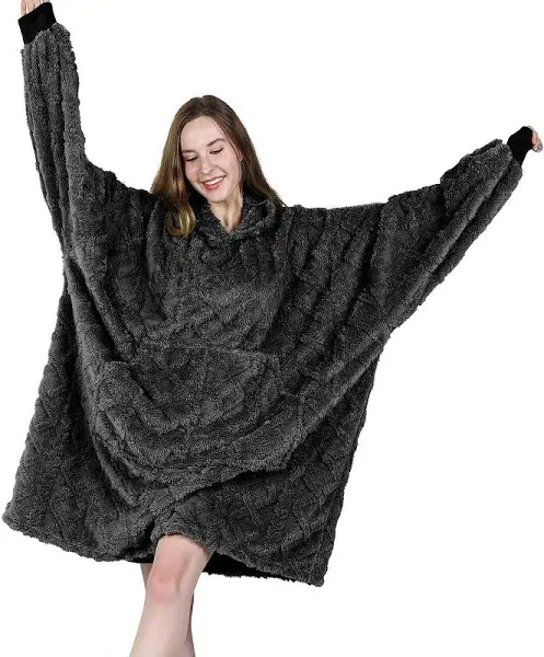 MIZZEO Microfiber Wearable Blanket Oversized Light Wearable Blanket Hoodie for Adults