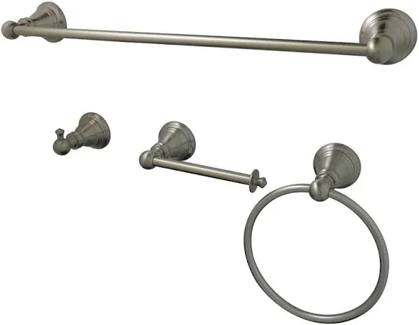 Kingston Brass BAHK192478BB American Classic 4-Piece Bathroom Accessory Set, Brushed Brass