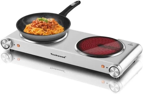 Hot Plate, 1800W Dual Electric Stove, Countertop Stove Double Burner for Cook...