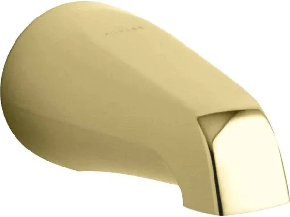 KOHLER Coralais Non-Diverter Bath Spout with Slip-Fit Connection in Vibrant Polished Brass K-15135-S-PB