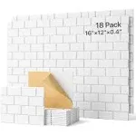 Soundsbay Soundproof Wall Panels 18 Pack Sound Proof Foam Panels Self-Adhesive 16"×12"×0.4" Acoustic Panels Sound Absorbing Upgrade Brick Sound Proof Panels