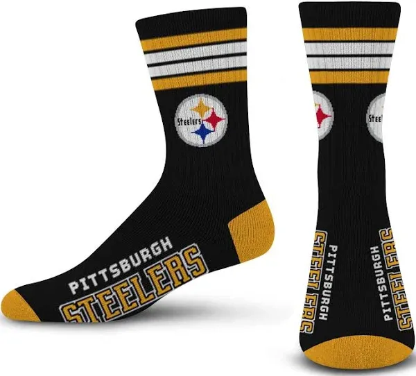 For Bare Feet Men's NFL 4-Stripe Deuce Performance Crew Socks