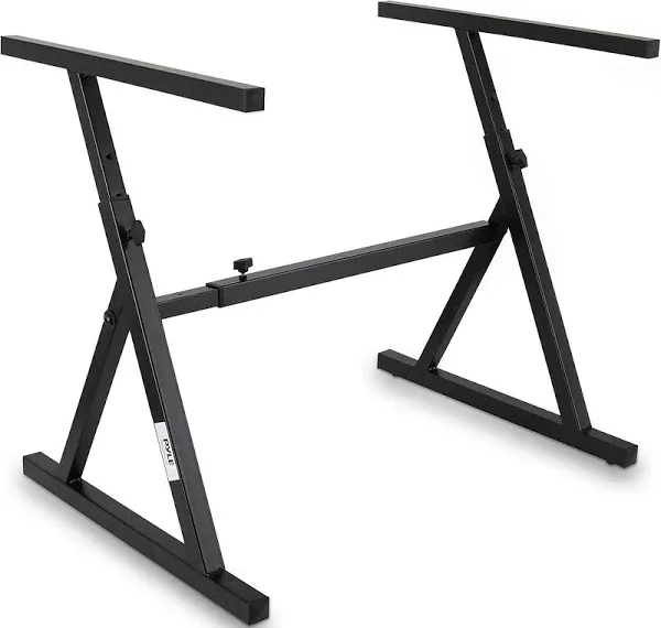 Pyle Heavy Duty Adjustable Piano Keyboard Stand with Wheels, Black