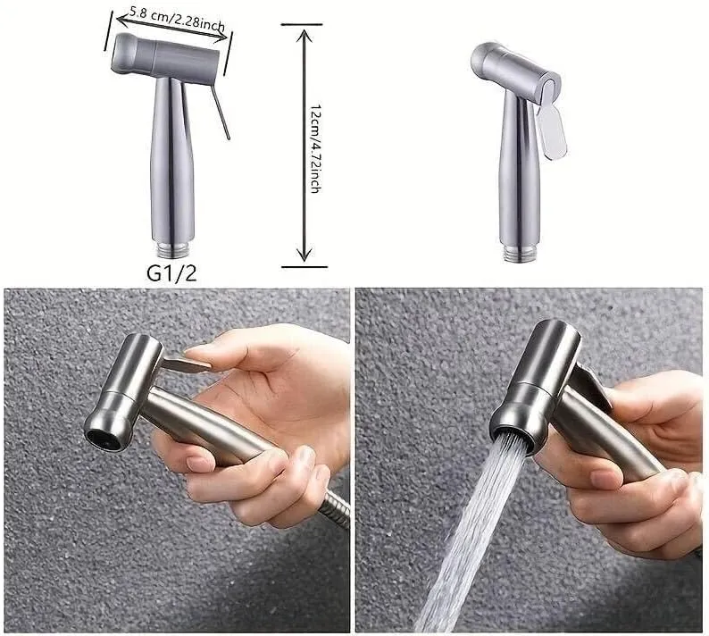 Stainless Steel Handheld Bidet Spray Adapter Hose