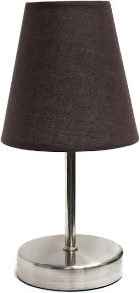 LT2013-RED Mini Basic Sand Nickel Table Lamp with Fabric Shade, Red