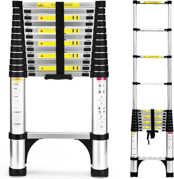 SocTone 12.5ft Aluminum Telescoping Ladder