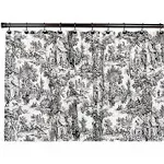 Ellis Curtain Victoria Park Cotton Toile Shower Curtain; Black