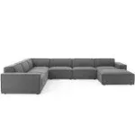 Modway Restore 7-Piece Sectional Sofa - Charcoal