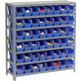 Global Industrial Steel Shelving with 48 4"H Plastic Shelf Bins