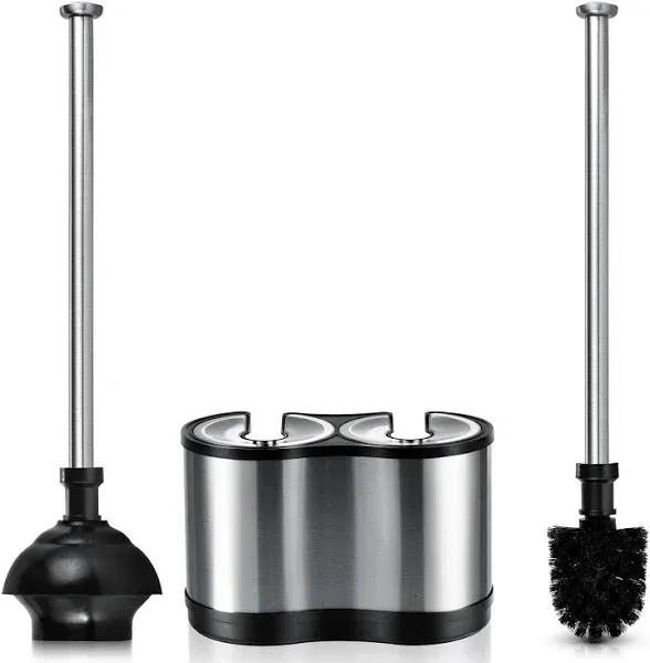 ToiletTree Products Modern Deluxe Freestanding Toilet Brush and Plunger Combo