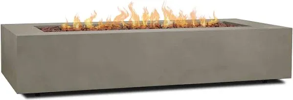 Real Flame Aegean 70" Rectangle Propane Fire Table Mist Gray