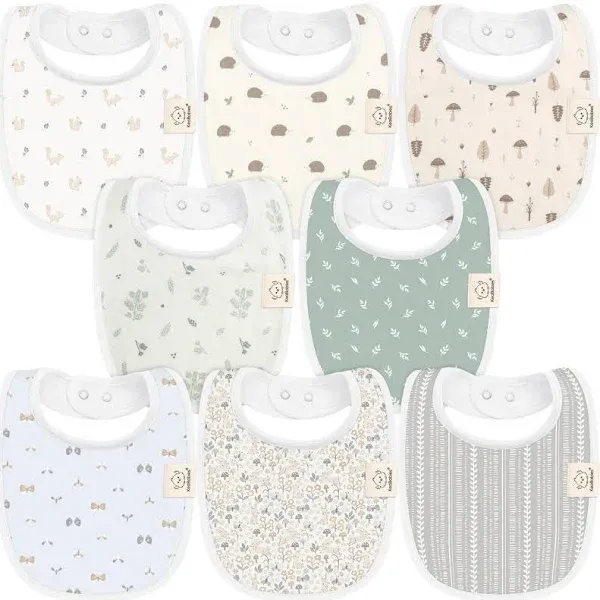 KeaBabies 8-Pack Baby Bibs for Boys, Girls - Soft Cotton Drooling and Teething Baby Bibs, Baby Girl Bibs, Baby Boy Bibs, Baby Drool Bibs for Baby Girl, Boy, Newborn Infant Bibs