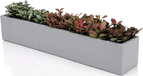 14.5-Inch Grey Rectangle Concrete Succulent Planter Windowsill Boxes