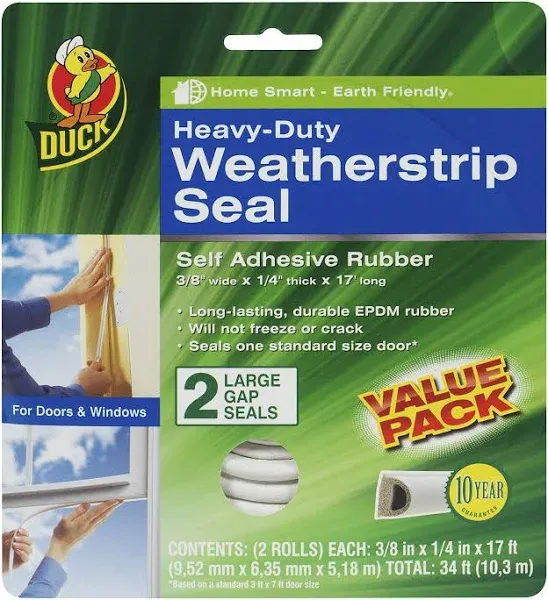 Duck Brand Heavy-Duty Weatherstrip Seal Gap