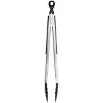 OXO SoftWorks Locking Tongs with Nylon Head, Silver, 12"