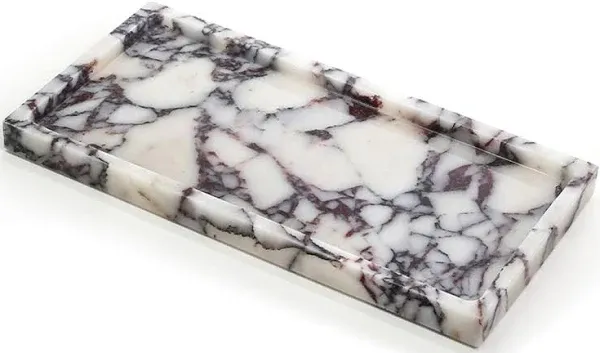 Futurestone 100% Natural Luxury Calaccata Viola Marble Small Hand Towel Tray Holder Organizer