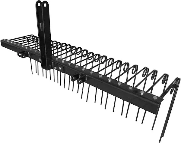 Field Tuff 3 Point 72 inch Durable Powder Coated Steel Pine Straw Rake